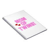 Mam van Twins roze tekstcadeaus Notitieboek (Rechterzijde)