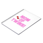Mam van Twins roze tekstcadeaus Notitieboek (Linkerzijde)