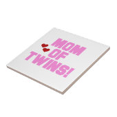 Mam van Twins roze tekstcadeaus Tegeltje (Zijkant)