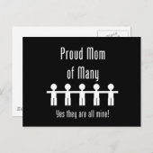 Mam van vele - vijf kinderen briefkaart (Voorkant / Achterkant)