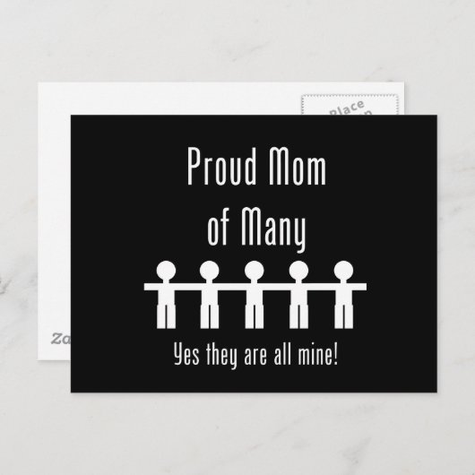 Mam van vele - vijf kinderen briefkaart (Voorkant / Achterkant)