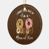 Mam van vijf mememenstaart mam van 5 Moederdag Fun Keramisch Ornament (Links)