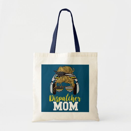 Mam van vrouwen met dun gele lijn tote bag (Voorkant)