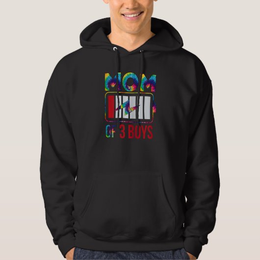 Mam van vrouwen van 3 jongens met lage batterijduu hoodie (Voorkant)