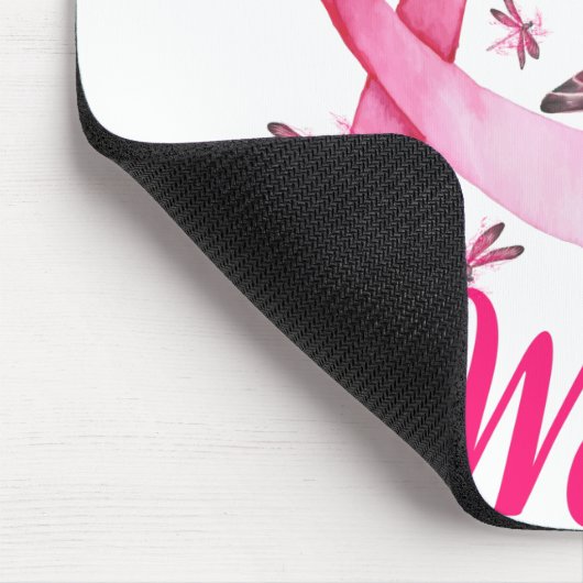 Mam van Warrior Dragonfly Borst Cancer Awareness Muismat (Hoek)