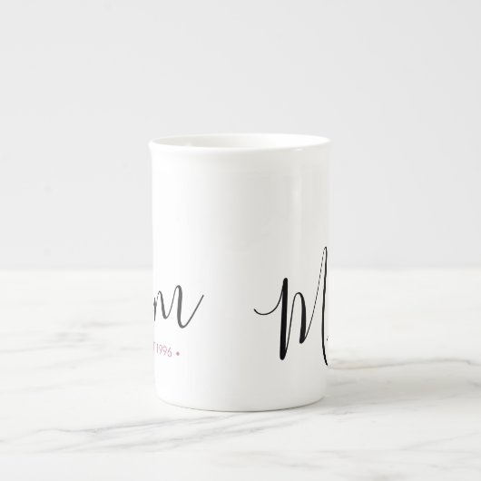 Mam Vast Jaar Gepersonaliseerd Porselein Kop (Voorkant)