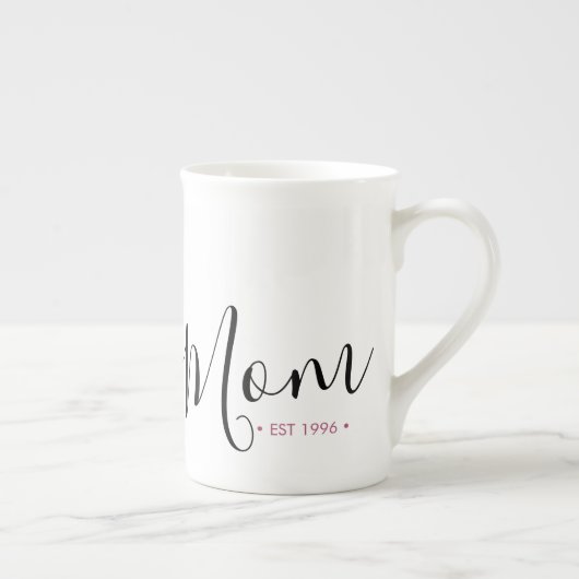 Mam Vast Jaar Gepersonaliseerd Porselein Kop (Rechts)