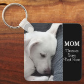 Mam verdient een rusttijd witte puppy Dog Sleutelhanger (Voorkant)