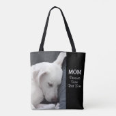 Mam verdient een rusttijd witte puppy Dog Tote Bag (Achterkant)