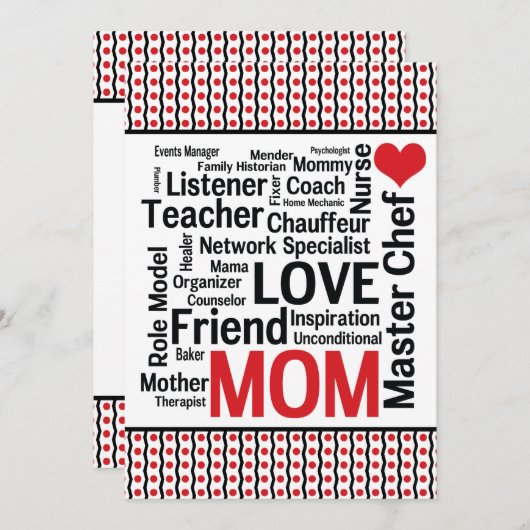 Mam vieren - Moederdag of Mam's verjaardag Kaart (Voorkant / Achterkant)