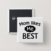 Mam vindt me het beste vierkante button 5,1 cm (Voorkant /achterkant)