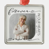 Mam voor altijd in ons hart Herdenking Kerstmis Metalen Ornament (Voorkant)