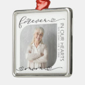 Mam voor altijd in ons hart Herdenking Kerstmis Metalen Ornament (Links)
