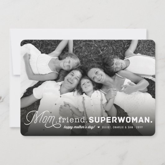 Mam, vriend, supervrouw Happy Moederdag Foto Kaart (Voorkant)