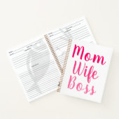 Mam vrouw baas gradiënt roze aangepast recept notitieboek (Binnen)