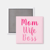 Mam vrouw baas gradiënt roze aangepast script mode magneet (Voorkant / Achterkant)