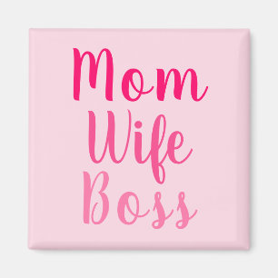 Mam vrouw baas gradiënt roze aangepast script mode magneet