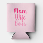 Mam vrouw baas gradiënt roze aangepast script scha blikjeskoeler (Voorkant)