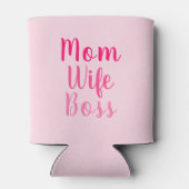 Mam vrouw baas gradiënt roze aangepast script scha blikjeskoeler (Achterkant)