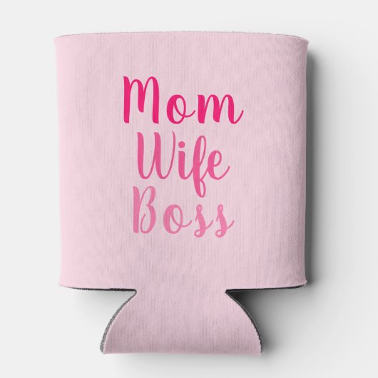 Mam vrouw baas gradiënt roze aangepast script scha blikjeskoeler (Achterkant)