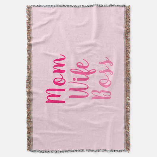 Mam vrouw baas gradiënt roze aangepast script stij deken (Voorkant Verticaal)