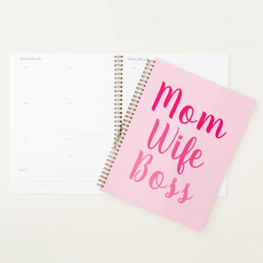 Mam vrouw baas gradiënt roze aangepast script stij planner (Display)