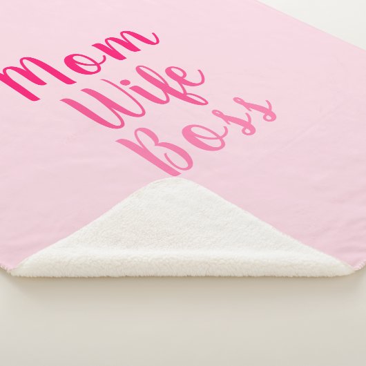Mam vrouw baas gradiënt roze aangepast script stij sherpa deken (3/4)