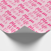 Mam vrouw baas licht roze aangepast script schatti cadeaupapier (Hoek)