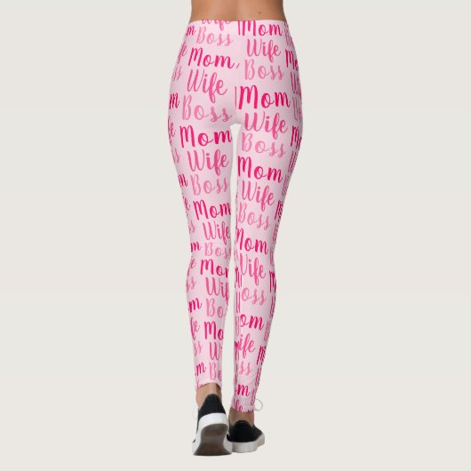 Mam vrouw baas licht roze aangepast script schatti leggings (Achterkant)