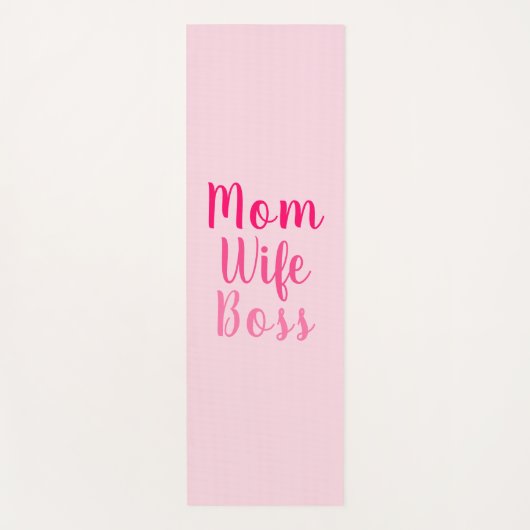 Mam vrouw baas licht roze aangepast script schatti yogamat (Voorkant)