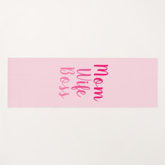 Mam vrouw baas licht roze aangepast script schatti yogamat (Voorkant (horizontaal))