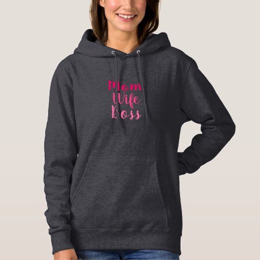 Mam vrouw baas roze aangepast penseelscript stijlv hoodie (Voorkant)