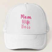 Mam vrouw baas roze aangepaste scripttekst schatti trucker pet (Voorkant)