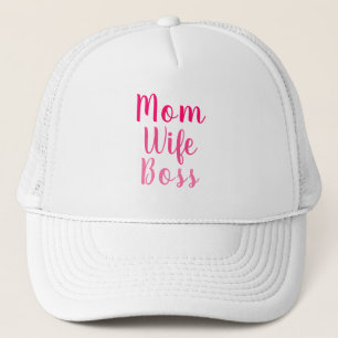 Mam vrouw baas roze aangepaste scripttekst schatti trucker pet