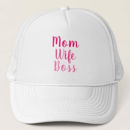 Mam vrouw baas roze aangepaste scripttekst schatti trucker pet (Voorkant)