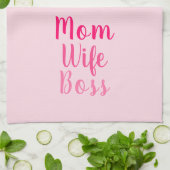 Mam vrouw baas roze gradiënt aangepast script stij theedoek (Gevouwen)