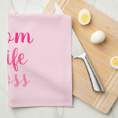 Mam vrouw baas roze gradiënt aangepast script stij theedoek (Quarter Fold)