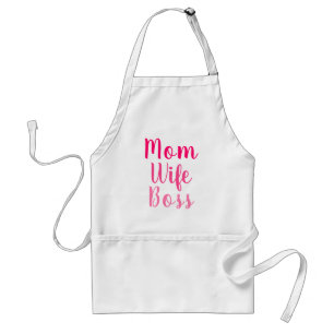 Mam vrouw baas roze, stijlvol script modern schatt standaard schort