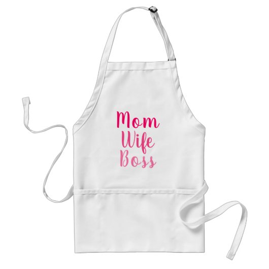 Mam vrouw baas roze, stijlvol script modern schatt standaard schort (Voorkant)
