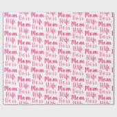 Mam vrouw baas roze wit aangepast script stijlvol cadeaupapier (Vlak)
