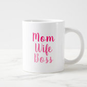 Mam vrouw baas roze wit aangepast script stijlvol grote koffiekop (Rechts)