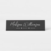 Mam, vrouw, Boss Trendy Brush Black Bureau Naambordje (Voorkant)