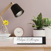 Mam, vrouw, Boss Trendy Brush Script Faux Marble Bureau Naambordje