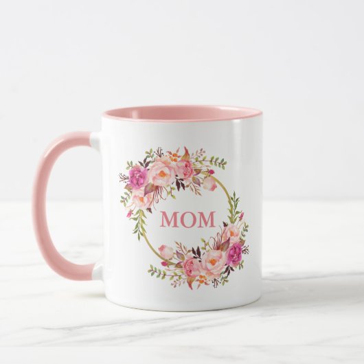 Mam Waterverf Floral Pink Gold Mok (Links)