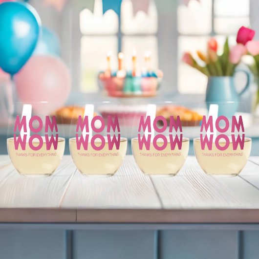 Mam, wauw! wijnglas zonder voet (Insitu (Baby Shower))