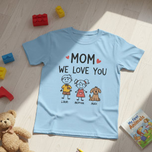 Mam We Achten Jou Cute Kinderen Namen Illustratie T-shirt