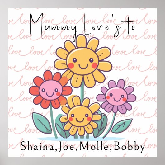 Mam We houden van je Beste Moeder Gift Poster (Voorkant)