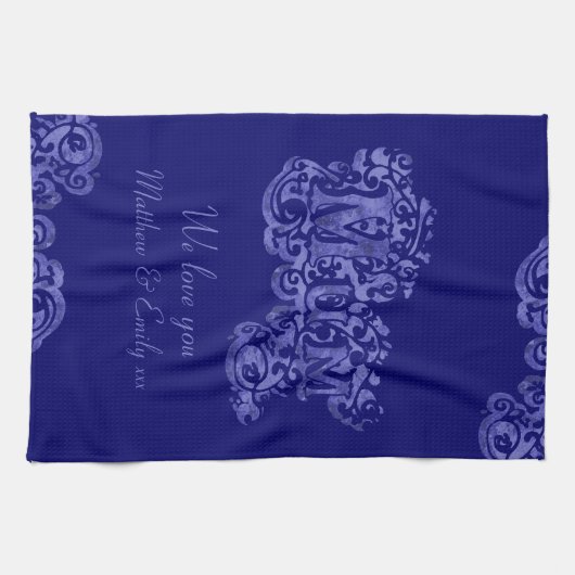 Mam, we houden van je blauwe keukenhanddoeken (Horizontaal)