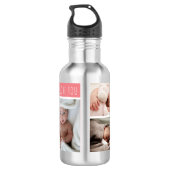 Mam We houden van je foto Collage, gepersonaliseer Waterfles (Achterkant)