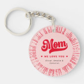 Mam we houden van je foto harten roze rode moederd sleutelhanger (Voorkant)